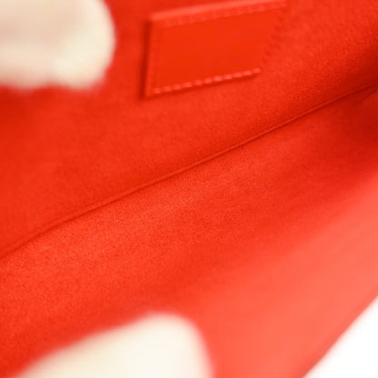 Louis Vuitton Pochette Felicie Epi, Red, Leather, Clutch