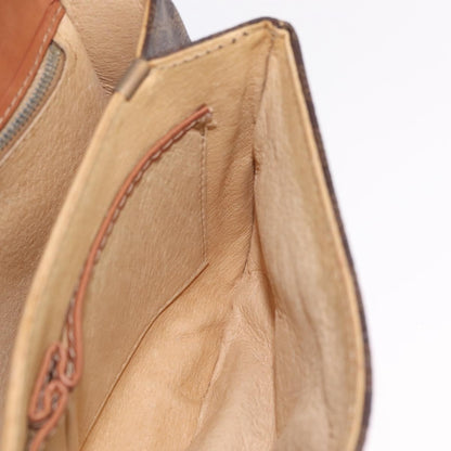 Celine Macadam Shoulder Canvas, Brown, Canvas, Crossbody Bag