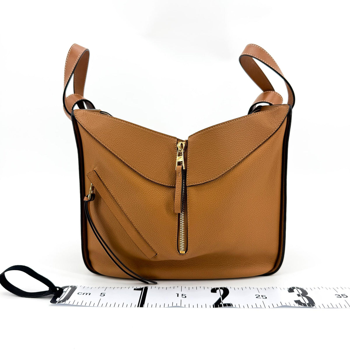 Loewe Hammock Leather, Brown, Leather, Handbag