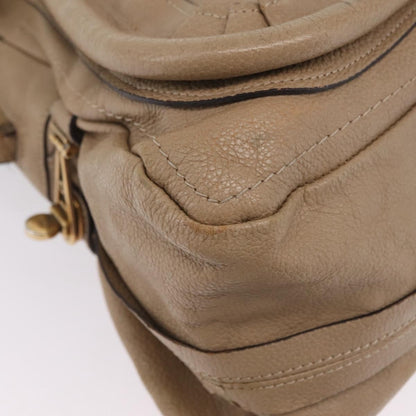 Chloe Paraty Top Handle Leather, Beige, Leather, Handbag