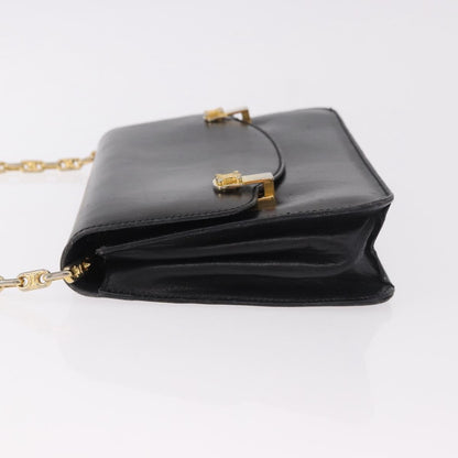 Celine Shoulder Leather, Black, Leather, Shoulder Bag
