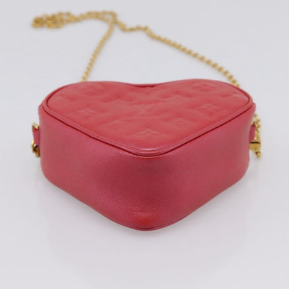 Louis Vuitton Coeur Heart on Chain Monogram Embossed Lambskin, Red, Leather, Clutch