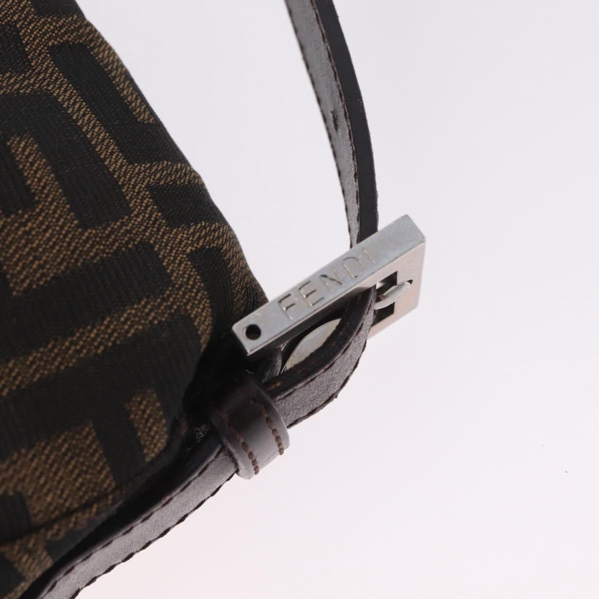 Fendi Zucchino Mamma Baguette Canvas, Brown, Canvas, Shoulder Bag