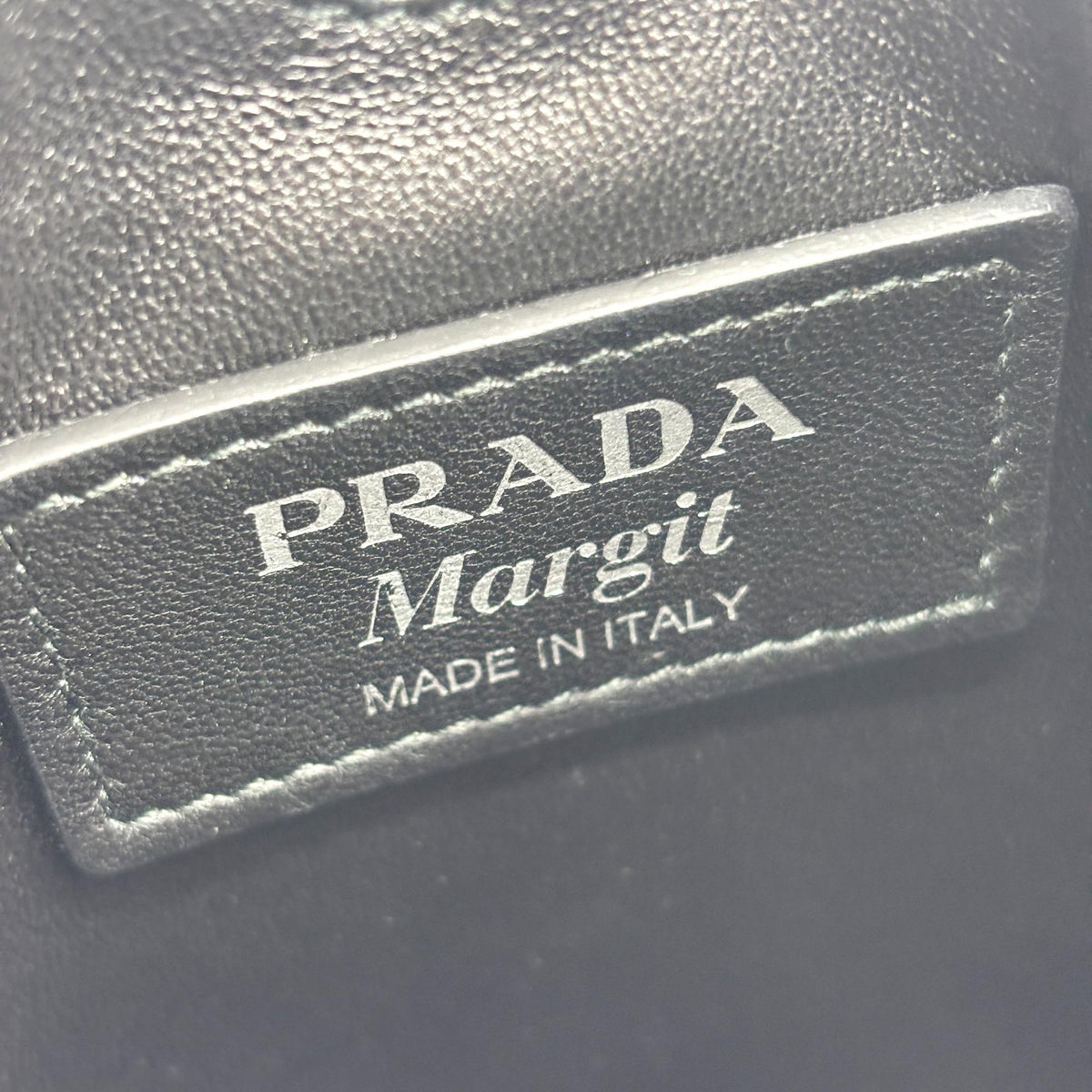 Prada Margit Calf Leather, Black, Calfskin, Shoulder Bag