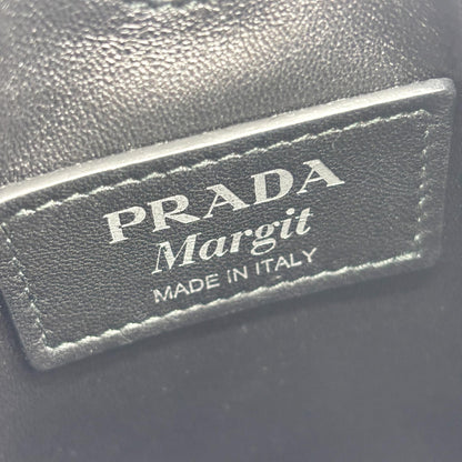 Prada Margit Calf Leather, Black, Calfskin, Shoulder Bag