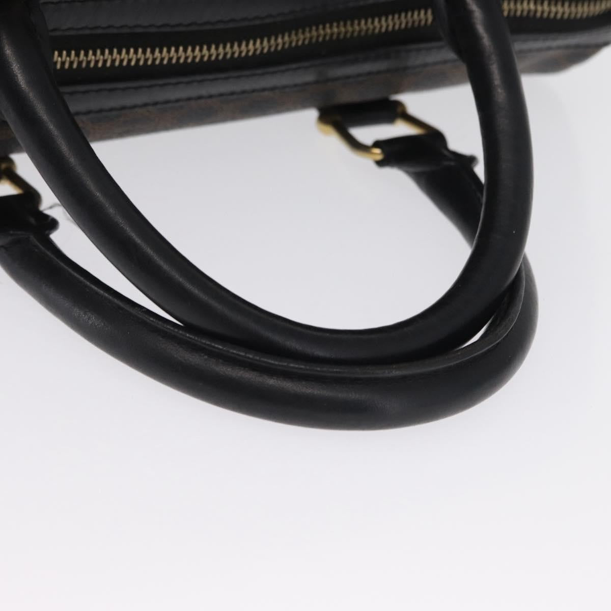 Celine Vintage Duffle Macadam Coated Canvas, Black, Canvas, Handbag
