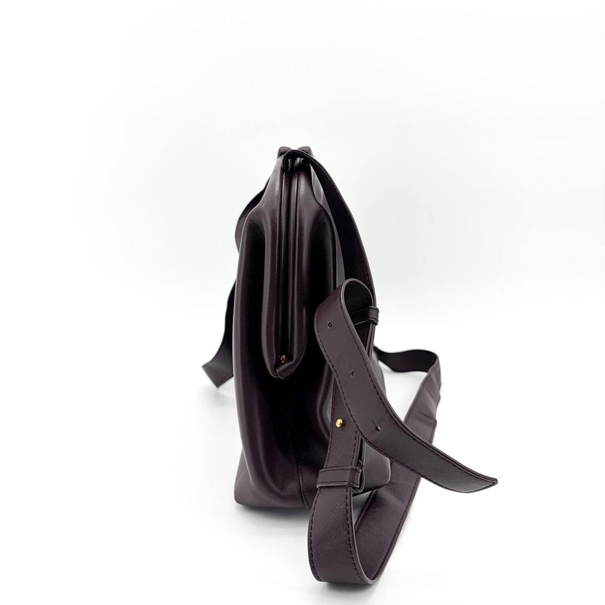 Bottega Veneta Point Leather, Purple, Leather, Shoulder Bag