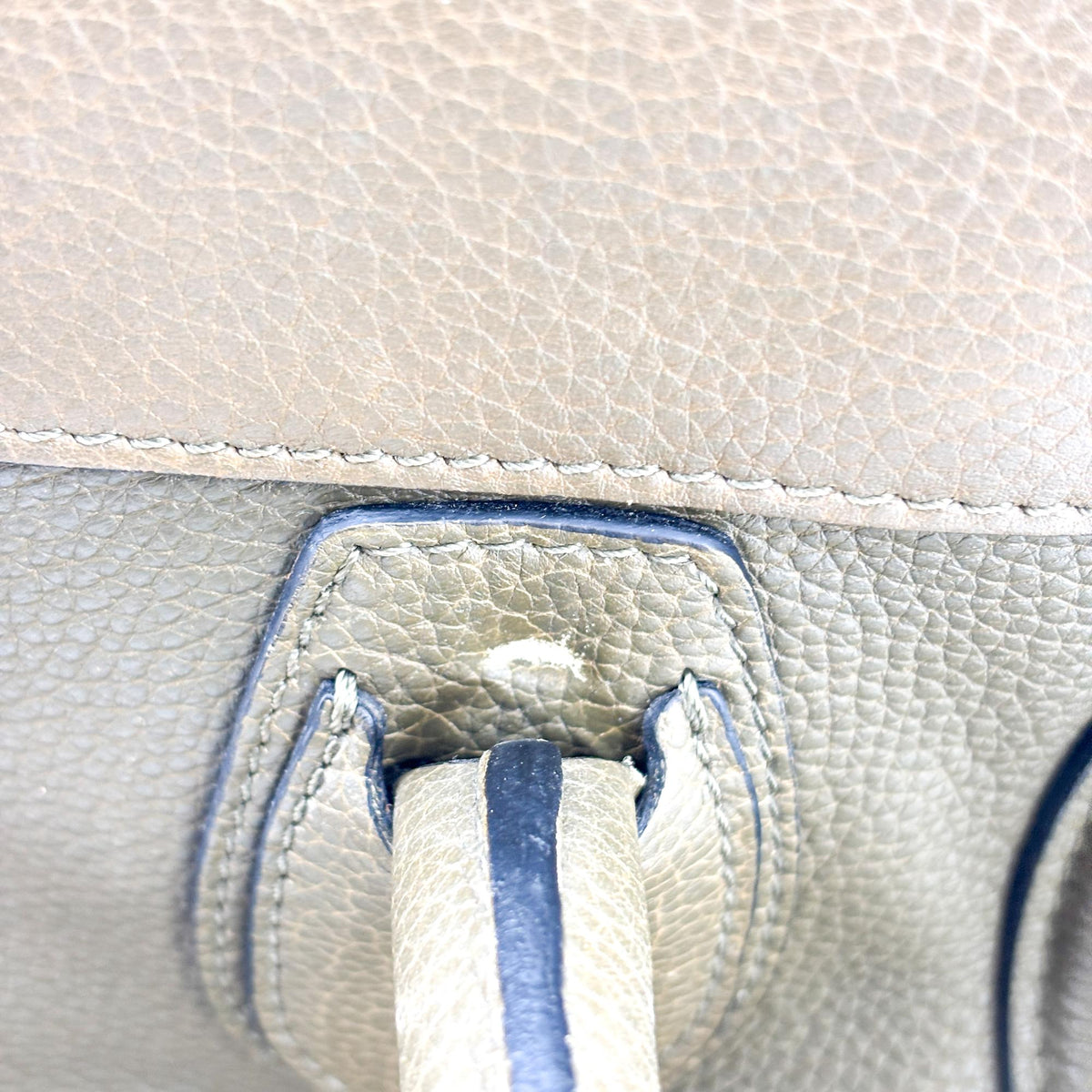 Celine Luggage Smooth Leather, Khaki, Leather, Handbag