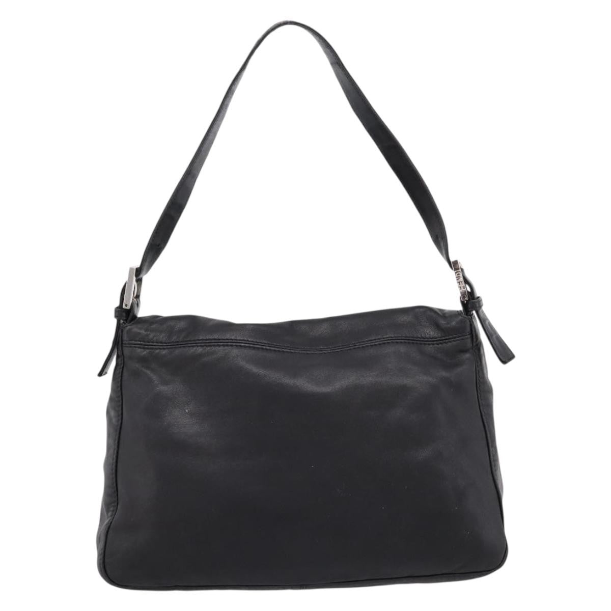 Fendi Mamma Baguette Zucca Jacquard Velvet, Black, Leather, Shoulder Bag
