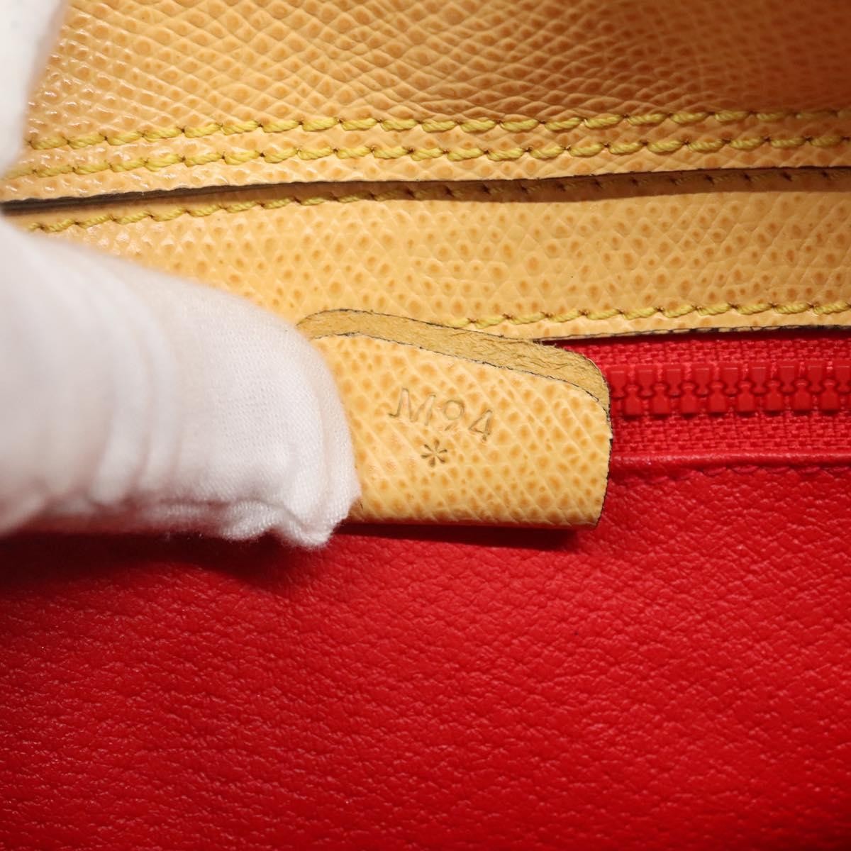 Celine Vintage Turnlock Leather, Yellow, Leather, Handbag