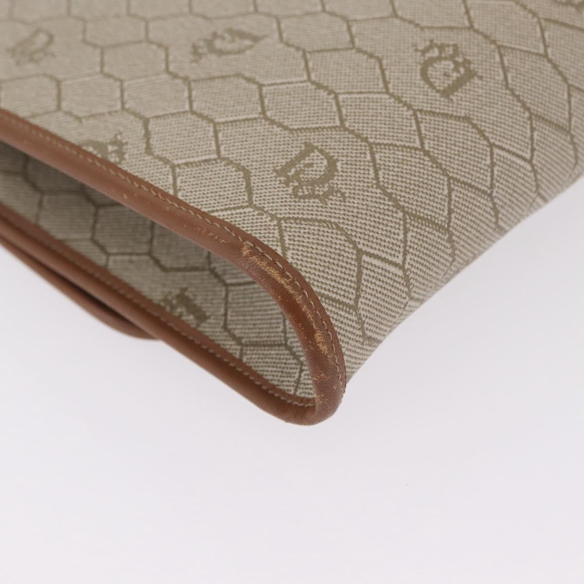 Christian Dior Vintage Honeycomb Canvas, Beige, Canvas, Shoulder Bag