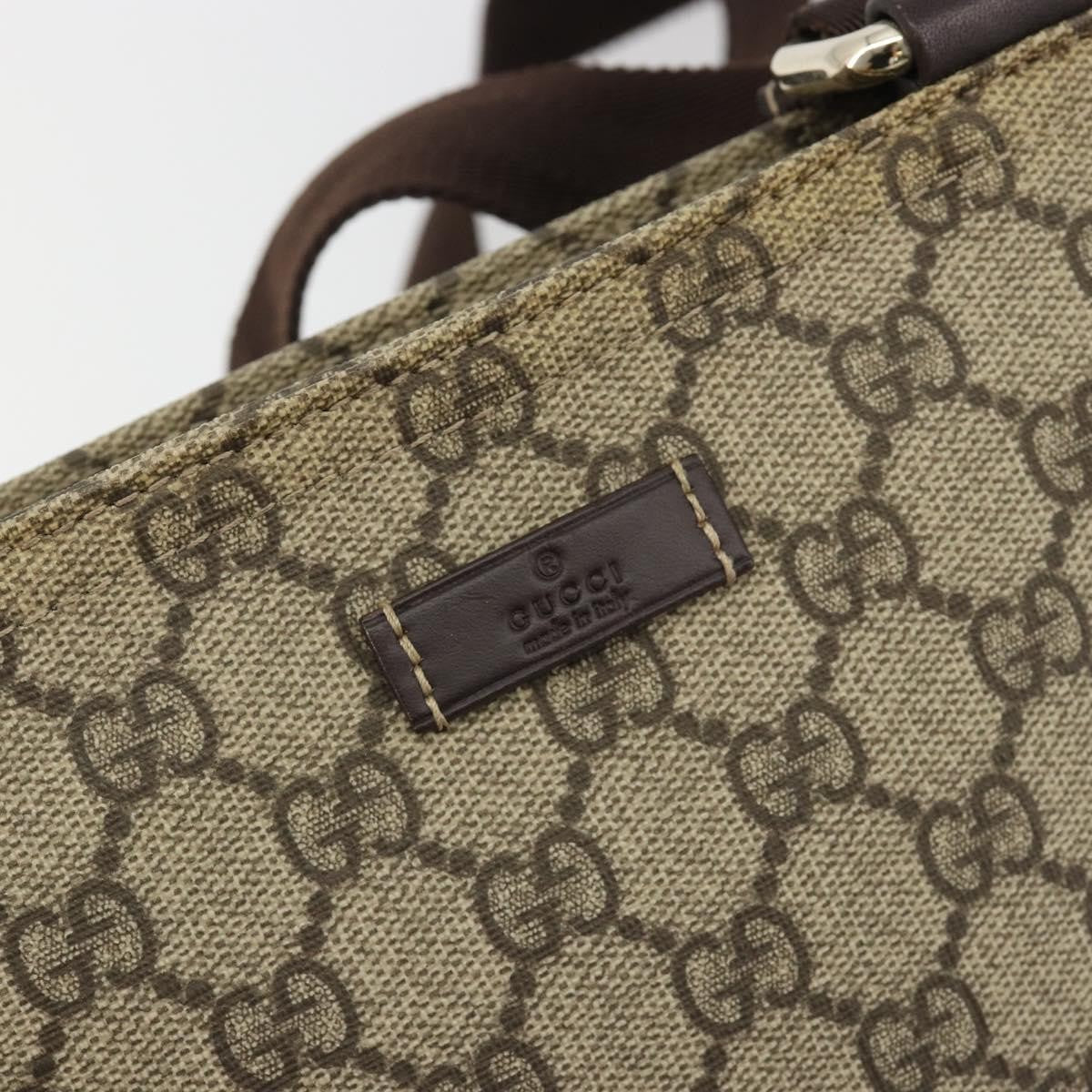 Gucci Zip Top Messenger GG Canvas with Leather, Beige, Canvas, Shoulder Bag