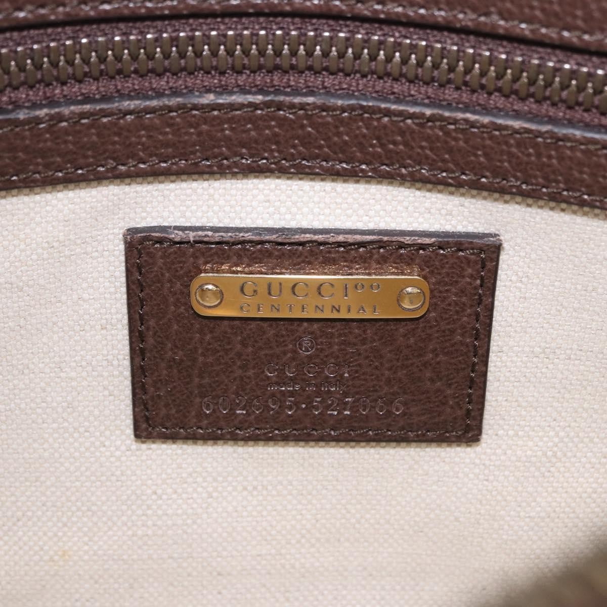 Gucci Aria 100th Anniversary Belt Printed Leather, Brown, Leather, Clutch