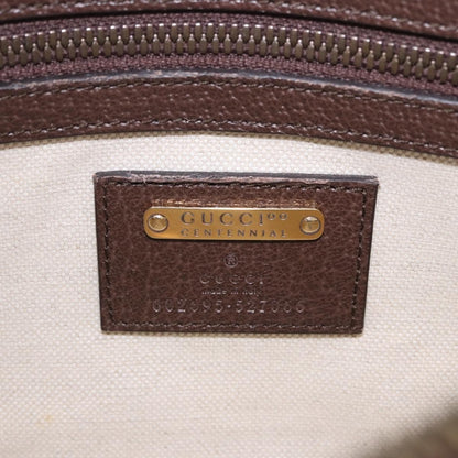 Gucci Aria 100th Anniversary Belt Printed Leather, Brown, Leather, Clutch