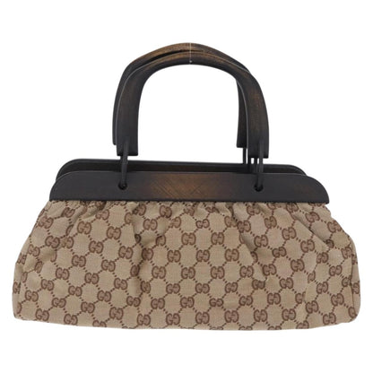 Gucci Wood Handle Frame Doctor Bag GG Canvas, Beige, Canvas, Shoulder Bag