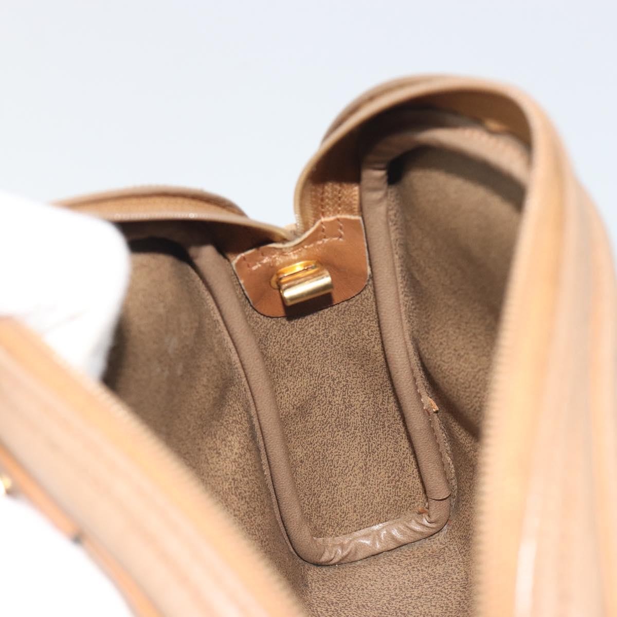 Christian Dior Vintage CD Logo Leather, Beige, Leather, Shoulder Bag