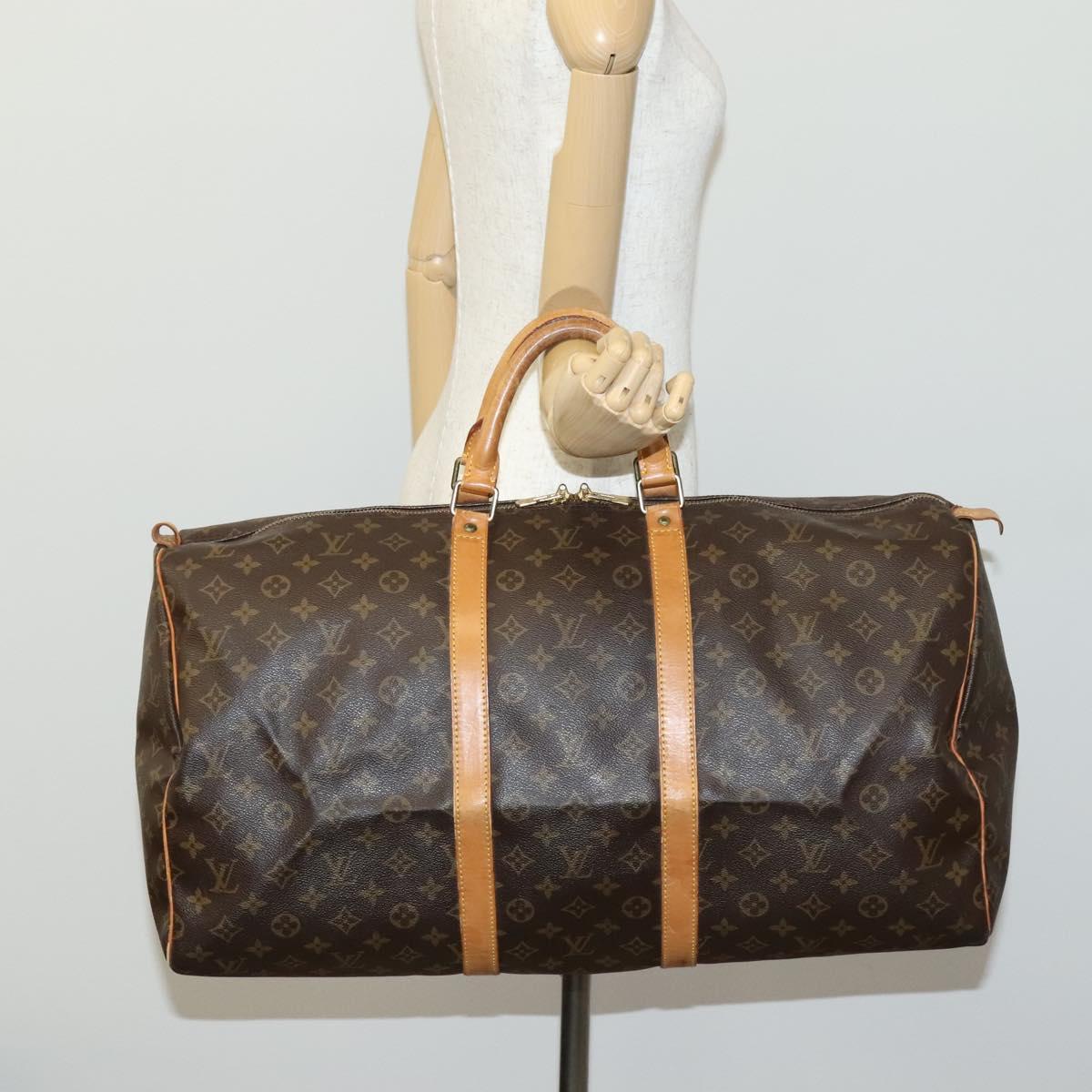 Louis Vuitton Keepall Bag Monogram Canvas, BROWN, CANVAS, Travel bag