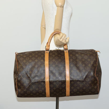 Louis Vuitton Keepall Bag Monogram Canvas, BROWN, CANVAS, Travel bag