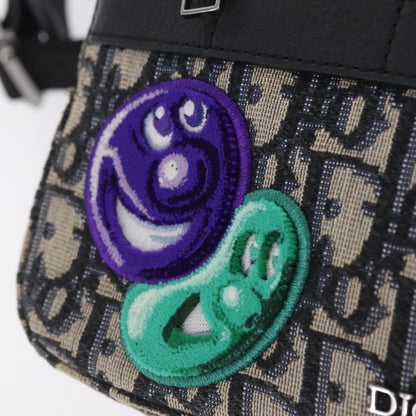 Christian Dior Kenny Scharf Safari Messenger Oblique Canvas with Applique, Navy, Canvas, Handbag