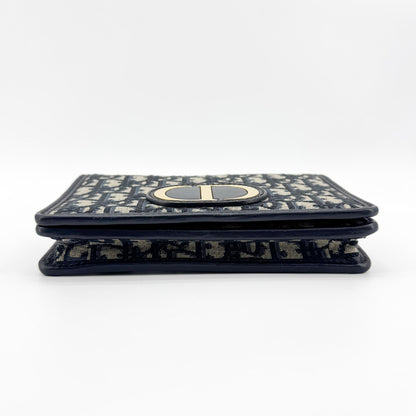 Christian Dior 30 Montaigne 2-in-1 Oblique Canvas, Navy, Canvas, Clutch