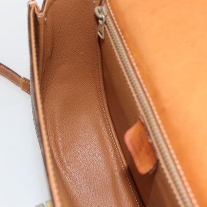 Celine Vintage Macadam Canvas and Leather, Brown, Canvas, Handbag