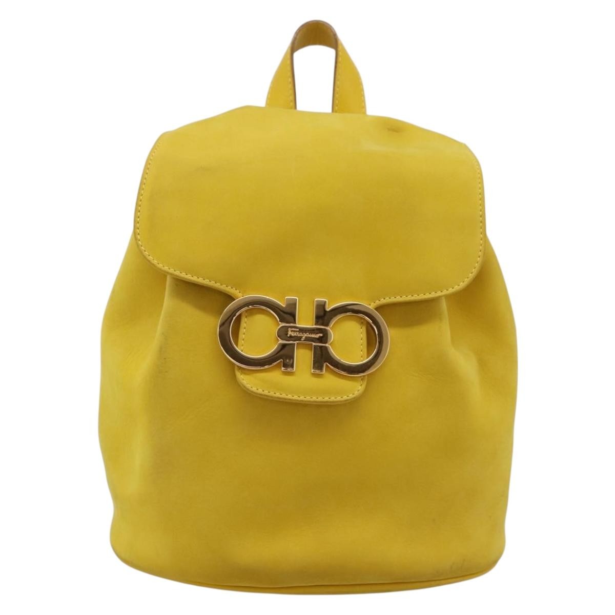 Salvatore Ferragamo Gancini Suede, Yellow, Suede, Backpack