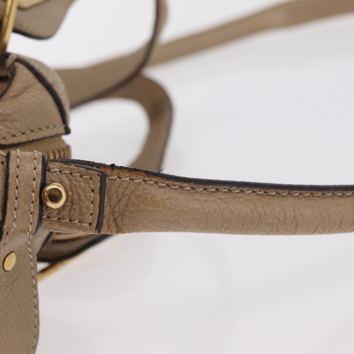Chloe Paraty Top Handle Leather, Beige, Leather, Handbag