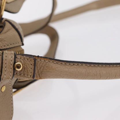Chloe Paraty Top Handle Leather, Beige, Leather, Handbag