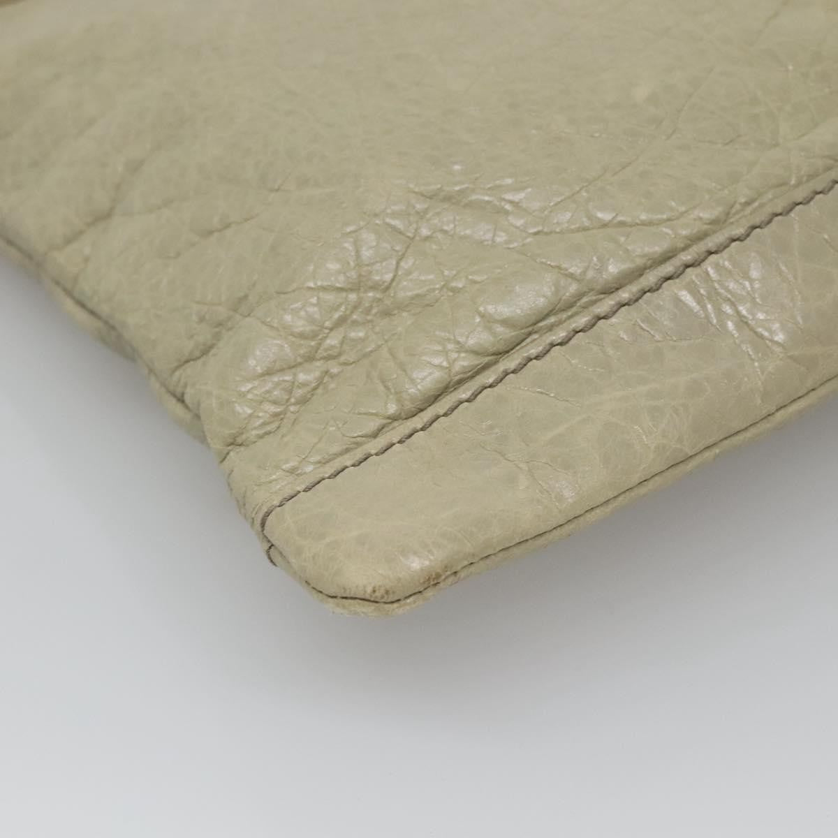 Balenciaga Classic City Clip Leather, Beige, Leather, Clutch