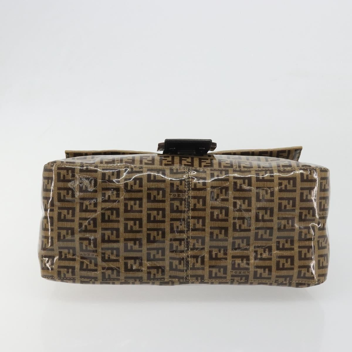 Fendi Mamma Baguette Zucchino canvas, Brown, Canvas, Shoulder Bag