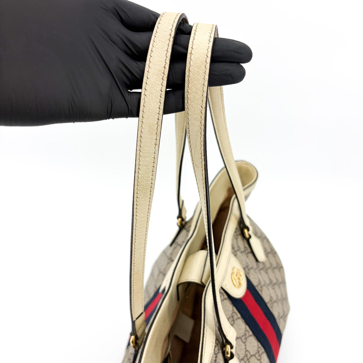 Gucci Ophidia Shopping GG Coated Canvas, Beige, Canvas, Tote Bag