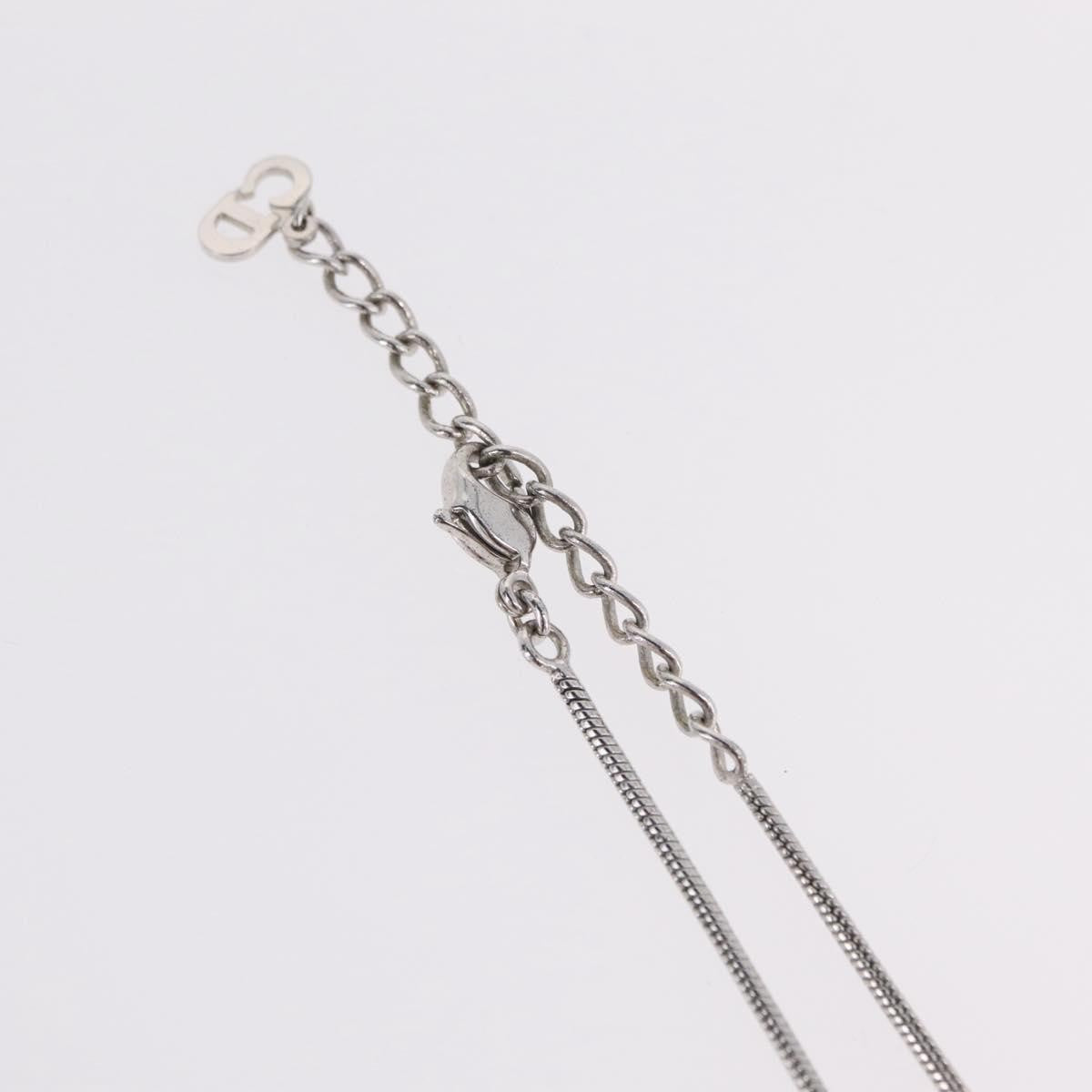 Christian Dior D logo Pendant Metal, Silver, Metal, Necklace