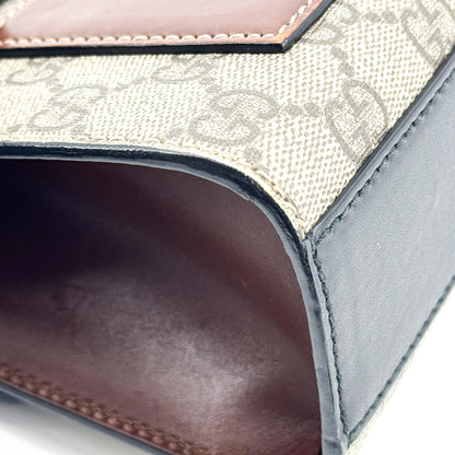 Gucci Padlock Chain Flap Blooms Print GG Coated Canvas and Leather, Brown, Canvas, Handbag