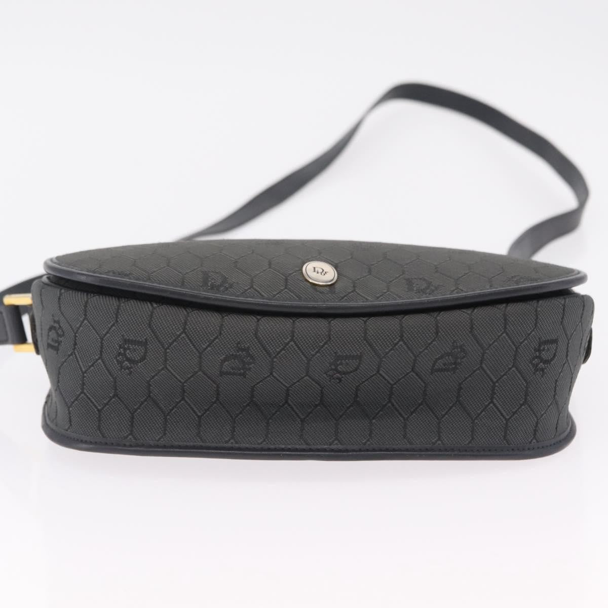 Christian Dior Vintage Honeycomb Canvas, Black, Canvas, Shoulder Bag