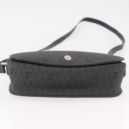 Christian Dior Vintage Honeycomb Canvas, Black, Canvas, Shoulder Bag