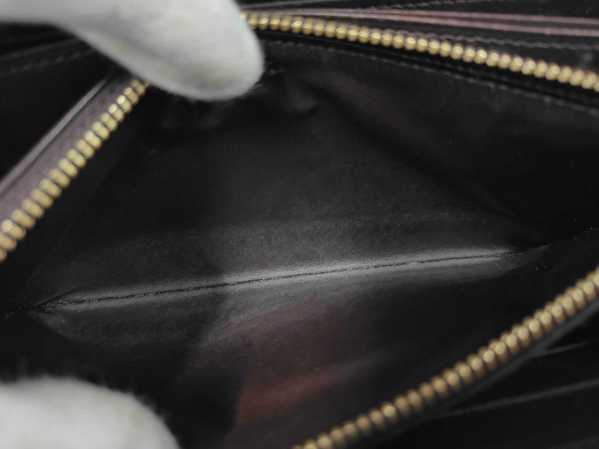 Louis Vuitton Zippy Monogram Vernis, Brown, Patent Leather, Wallet