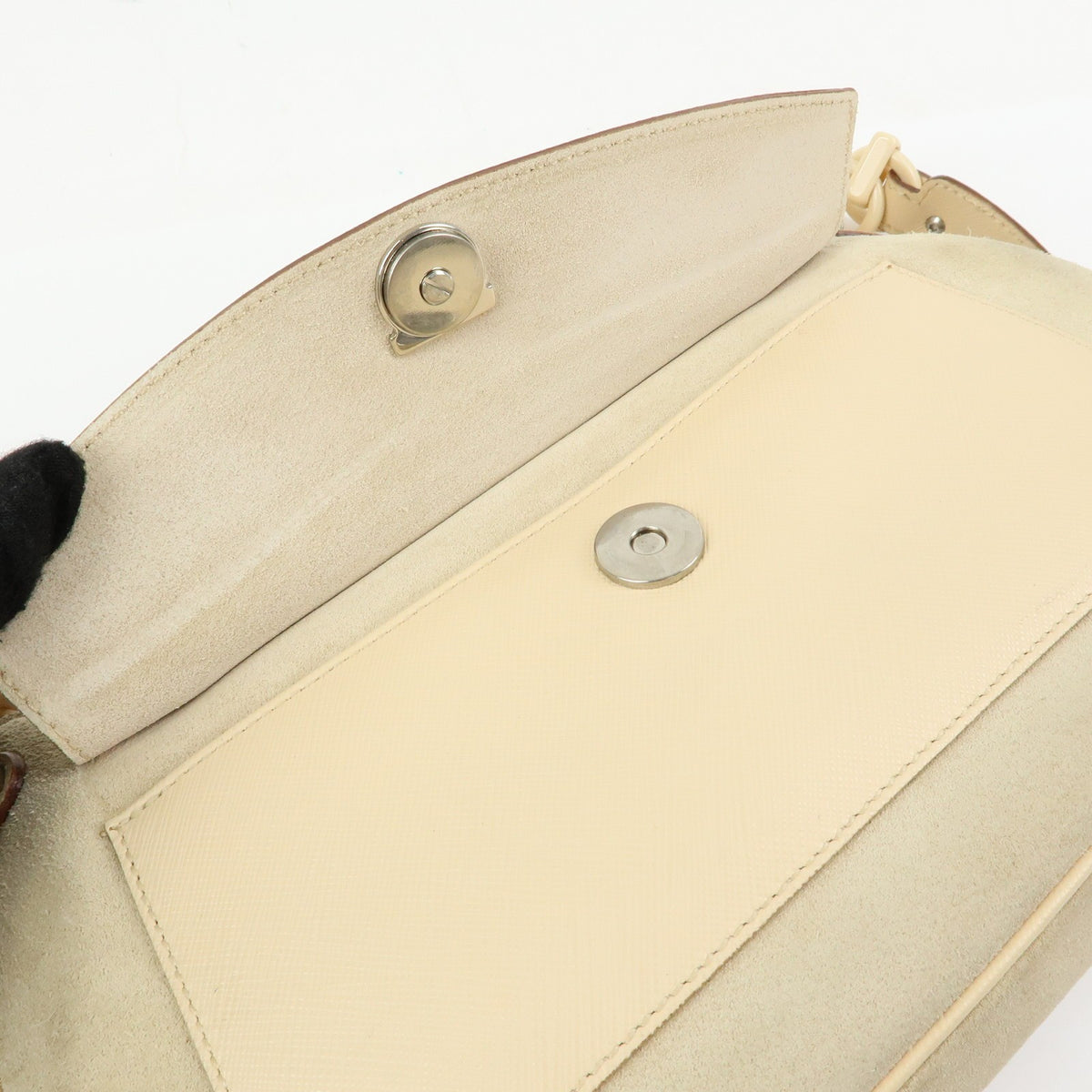 Salvatore Ferragamo Gancini Suede, Beige, Suede, Crossbody Bag