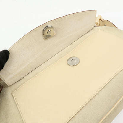 Salvatore Ferragamo Gancini Suede, Beige, Suede, Crossbody Bag
