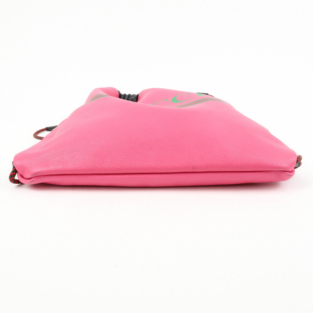 Gucci Logo Drawstring Printed Leather, Pink, Leather, Backpack