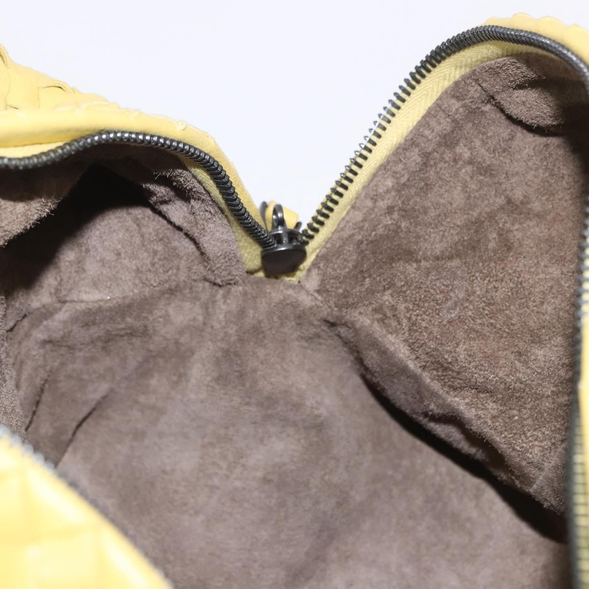 Bottega Veneta Zip Cube Messenger Intrecciato Nappa, Yellow, Leather, Shoulder Bag