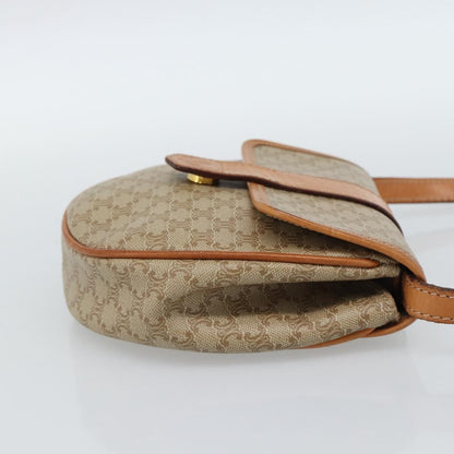 Celine Vintage Macadam Canvas and Leather, Beige, Canvas, Shoulder Bag