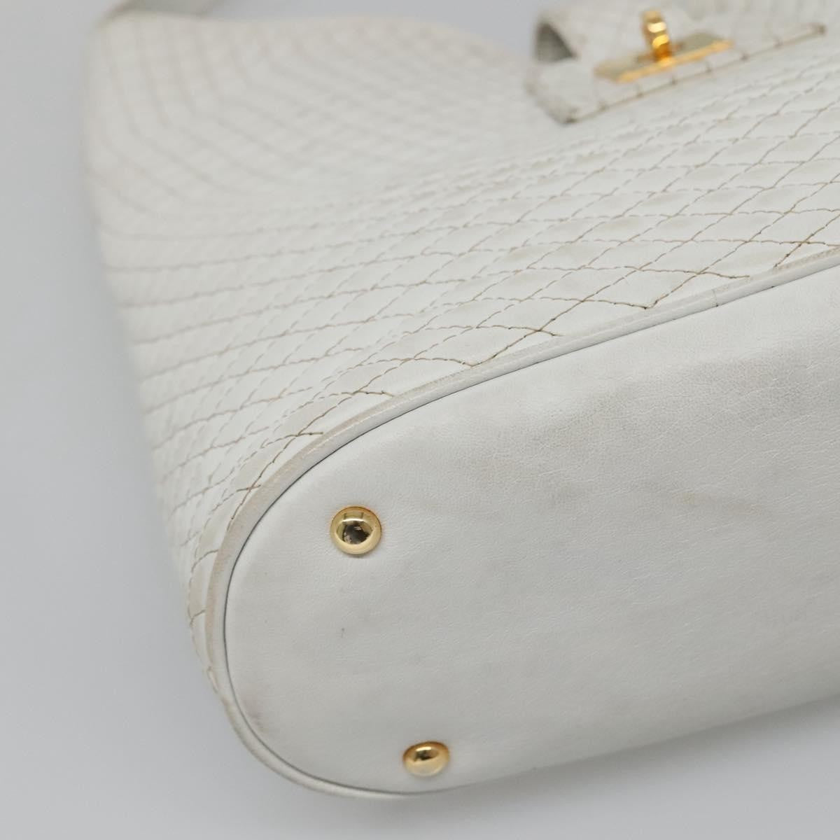 Bally Vintage Quilted leather, White, Leather, Shoulder Bag