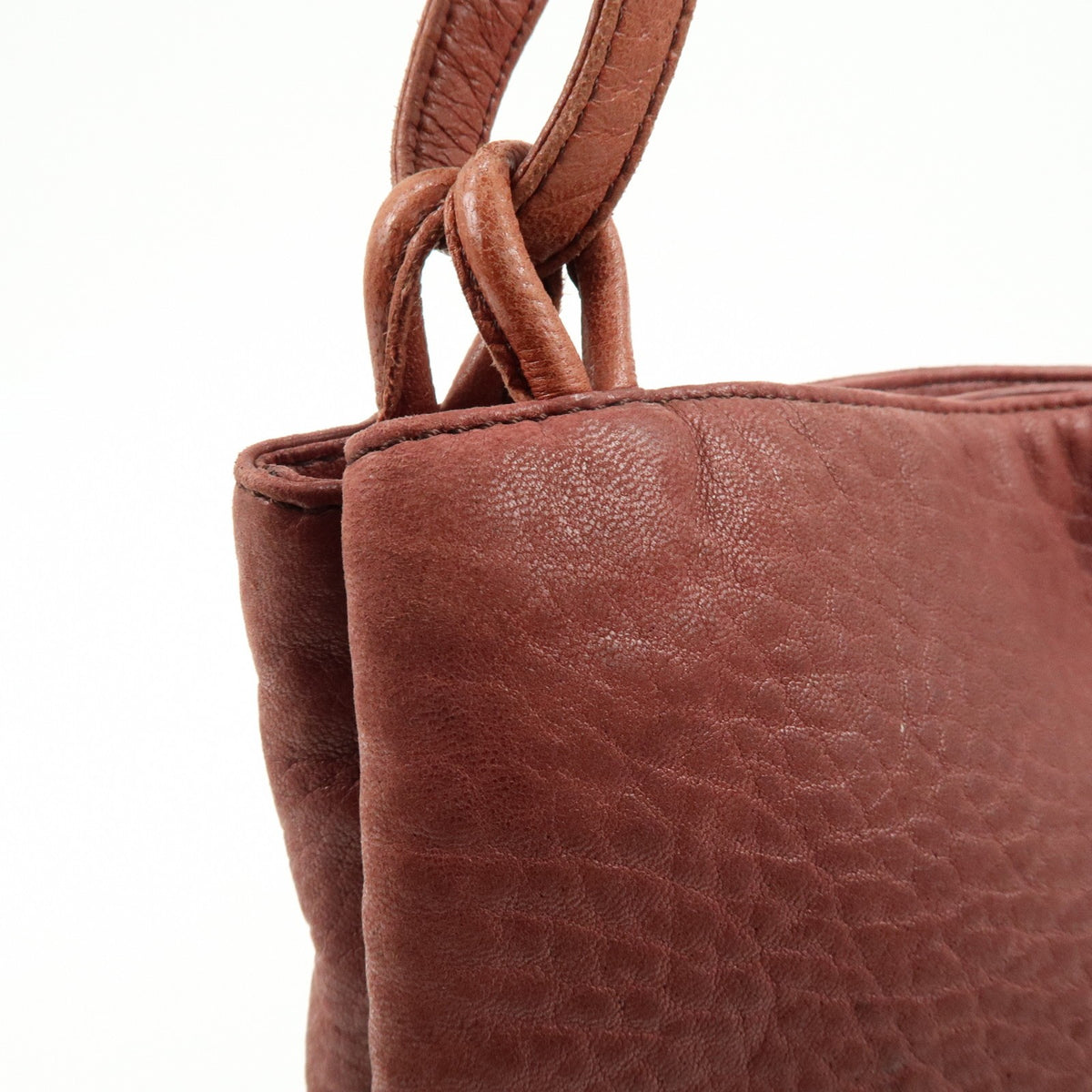 Loewe Anagram Leather, Burgundy, Leather, Tote Bag