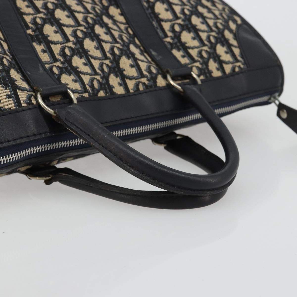 Christian Dior Vintage Trotter Boston Diorissimo Canvas, Navy, Canvas, Handbag