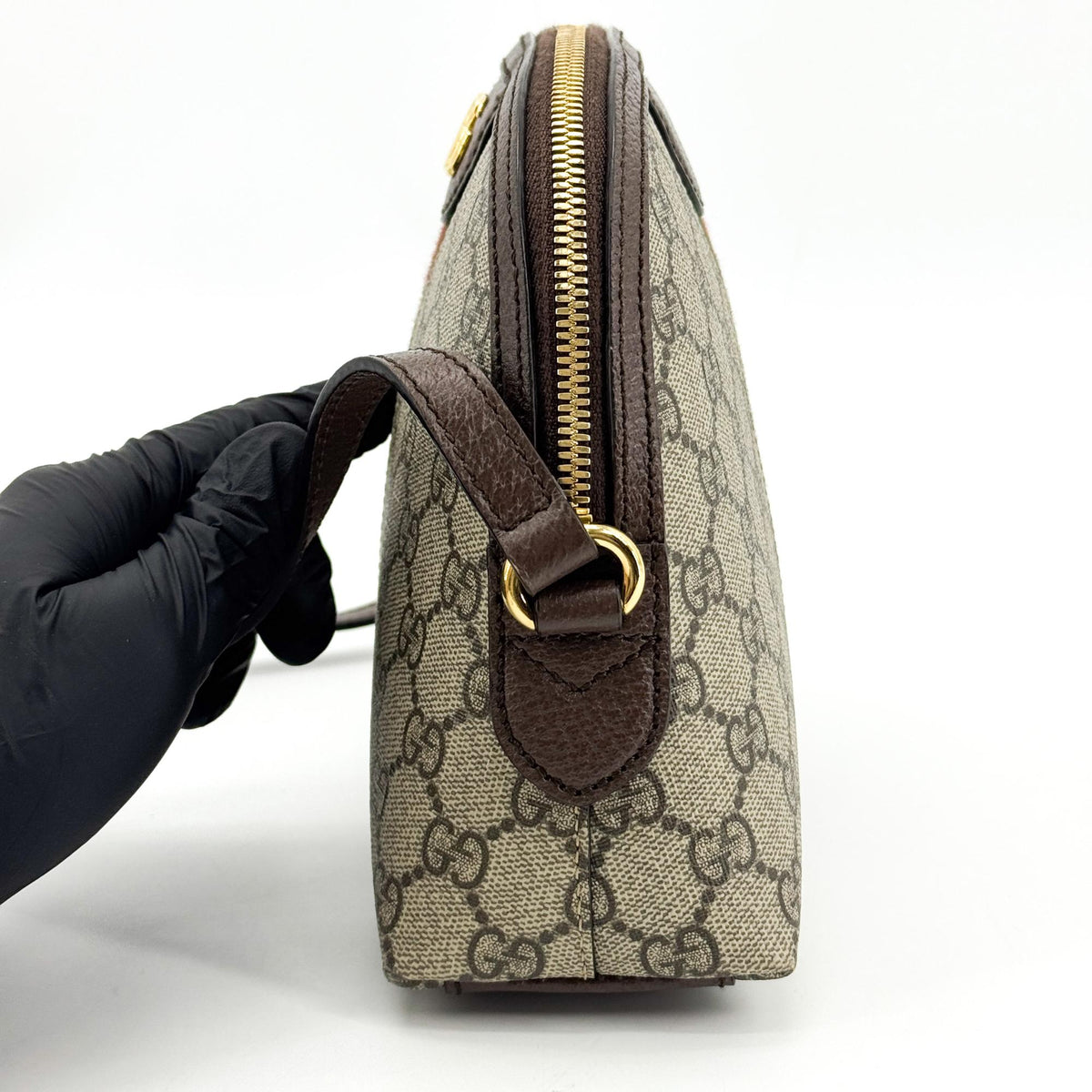 Gucci Ophidia Dome GG Coated Canvas, Brown, Canvas, Shoulder Bag