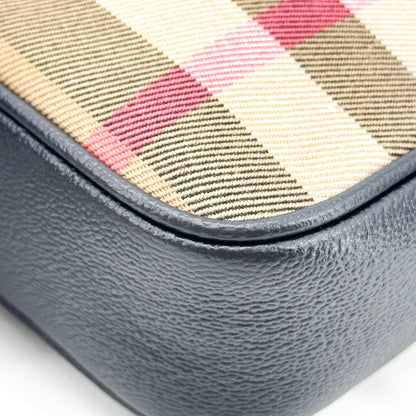 Burberry Camera Vintage Check Canvas, Black, Canvas, Handbag