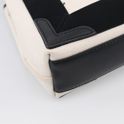Balenciaga Navy Cabas Canvas with Leather, White, Canvas, Tote Bag
