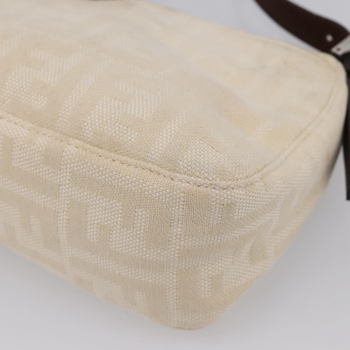 Fendi Baguette Pochette Zucca Canvas, Neutral, Canvas, Clutch