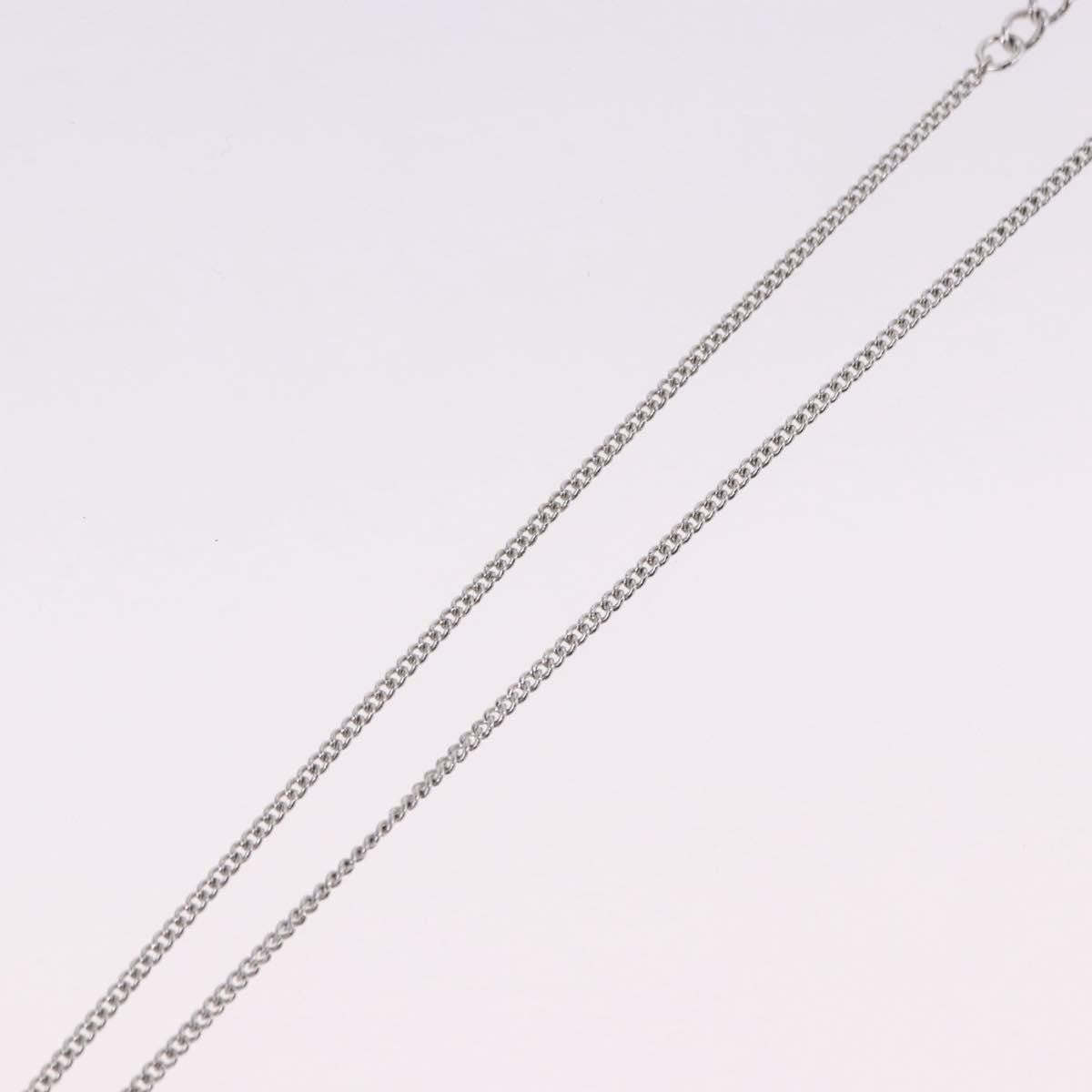 Christian Dior Vintage Dior Logo Metal and Crystal, Silver, Metal, Necklace