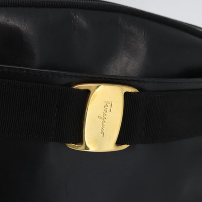 Salvatore Ferragamo Vara Bow camera Leather, Black, Leather, Shoulder Bag